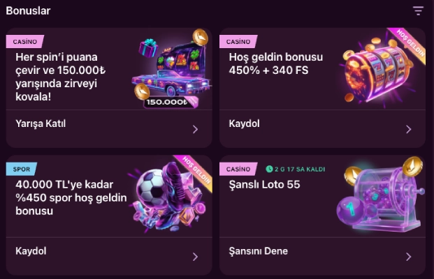 Lux Casino hoş geldin bonusu katman ekranı
