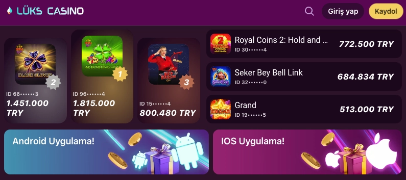 Lux Casino platform güven ve kazanan görünümü