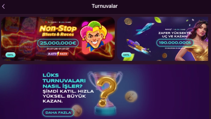 Lux Casino Platform Ekranı Lux Casino platform genel ekran görünümü